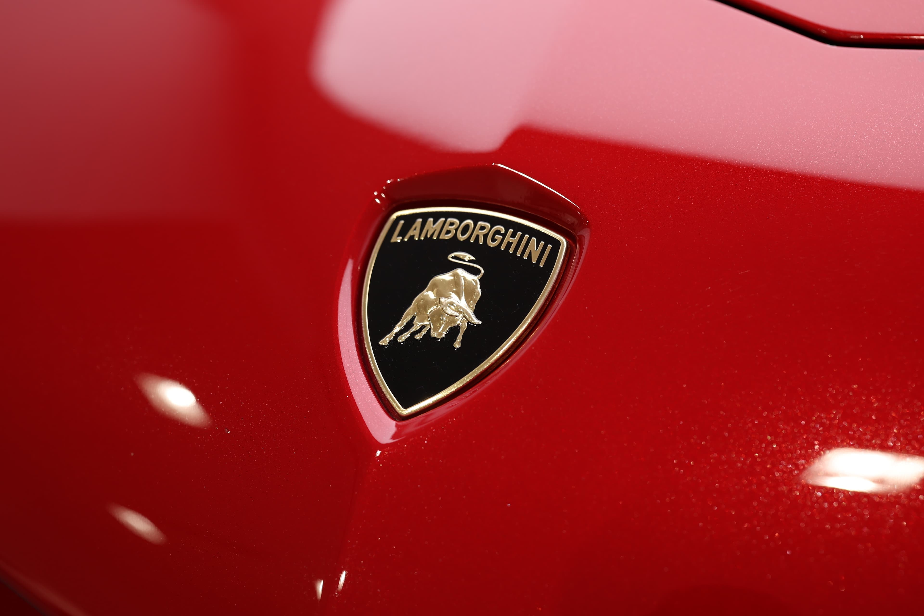 Découvrez le logo emblématique de Lamborghini sur l'Aventador SV, symbole de puissance et d'exclusivité, incarnant l'héritage d'une marque légendaire dans le monde des supercars.